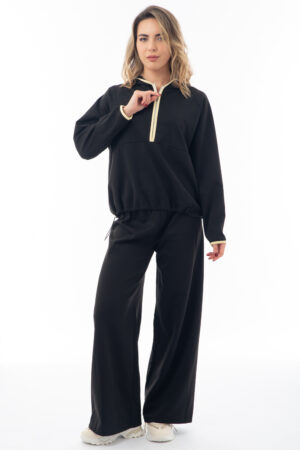 Σετ Φόρμες Μαύρο Με Λεπτομέρεια Όχρα