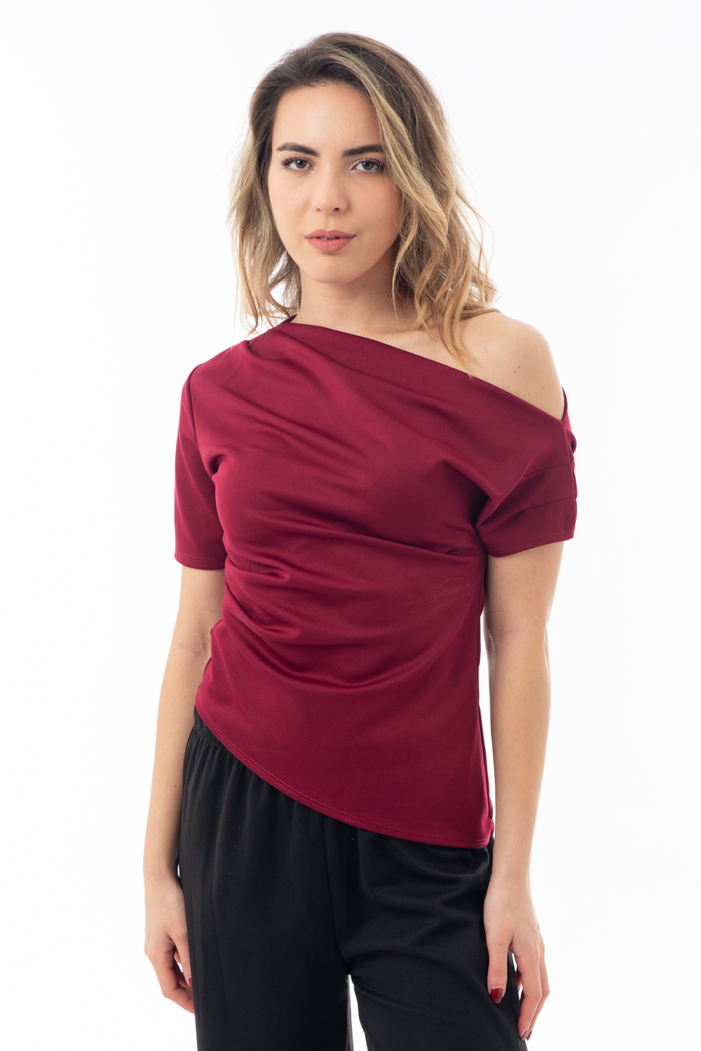 Μπλούζα Ασύμετρη Μπορντώ