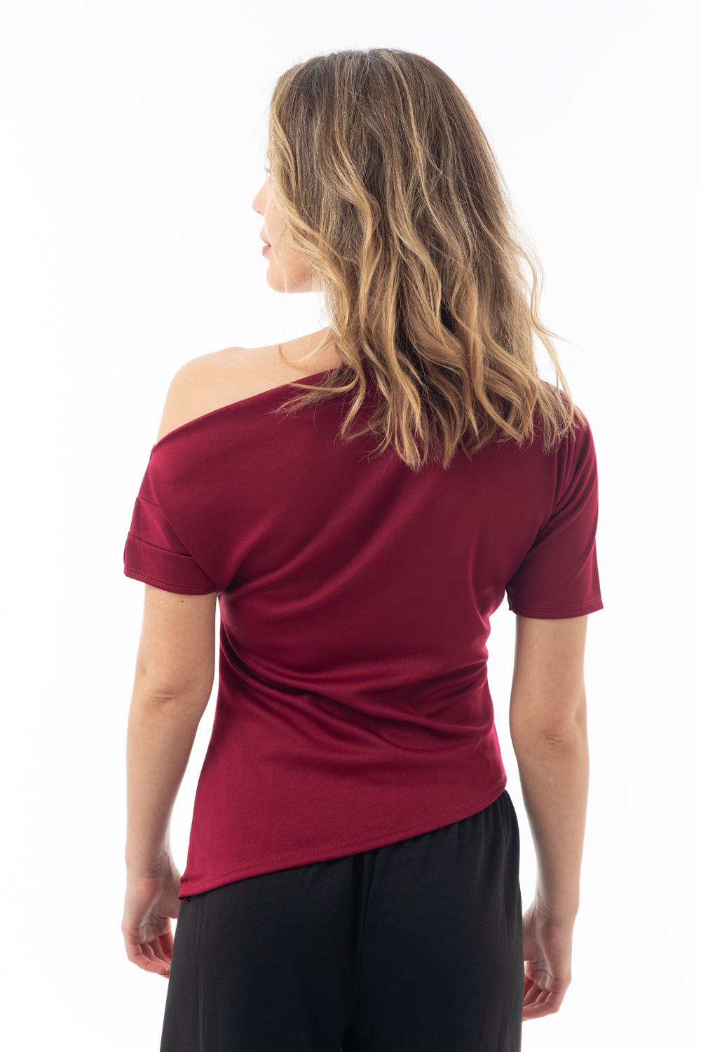 Μπλούζα Ασύμετρη Μπορντώ - Image 3