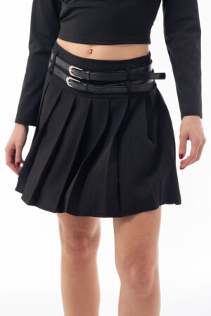 Φούστα Με Πιέτες Μαύρη