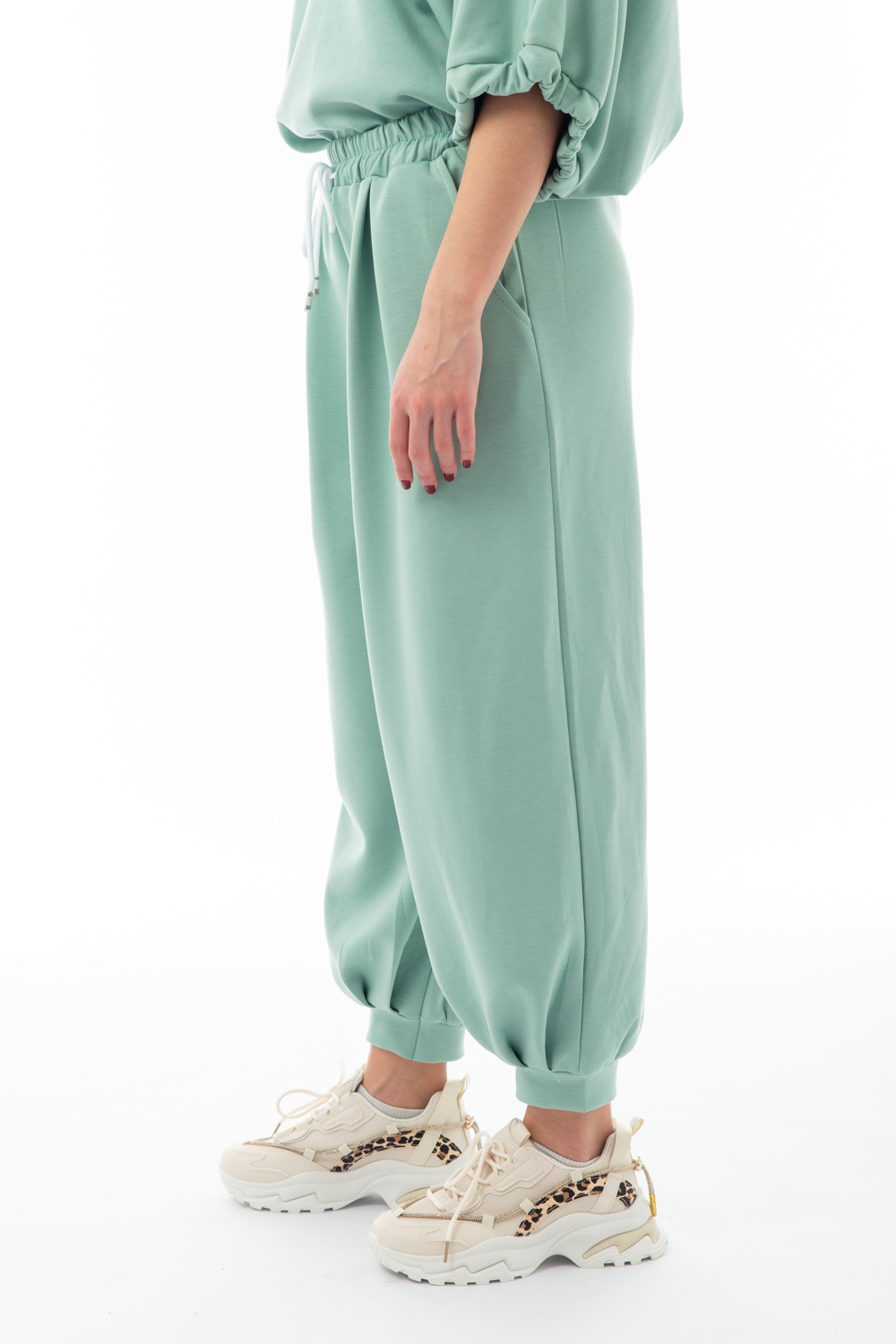 Παντελόνι Φόρμας Παστέλ Φυστικί - Image 2